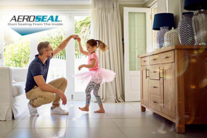 image-with-aeroseal-logo-and-man-playing-with-little-girl-dancing